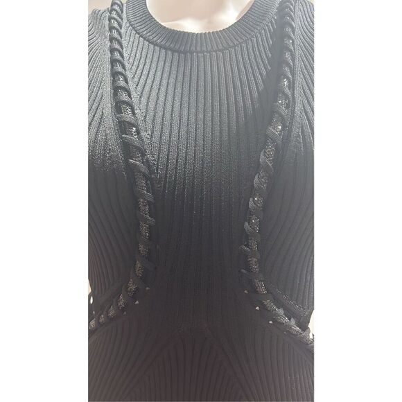 Aje Sculptra Arp Black Cut-Out Midi Dress Size Medium - Picture 10 of 11